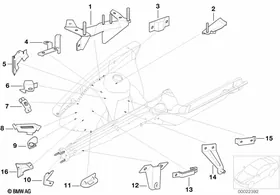Front body bracket right — BMW E36 factory diagram
