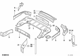 Folding top compartment — BMW E36 factory diagram