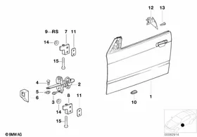 Front door-hinge/door brake — BMW E36 factory diagram