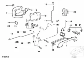 Front door control/door lock — BMW E36 factory diagram