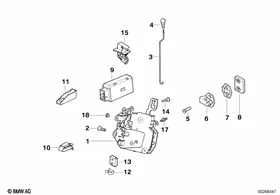 Door lock front — BMW E36 factory diagram