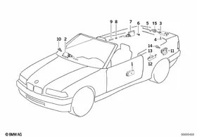 Central locking system — BMW E36 factory diagram