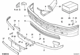 Trim panel, front — BMW E36 factory diagram