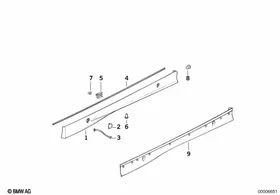 M trim, sill / wheel arch — BMW E36 factory diagram