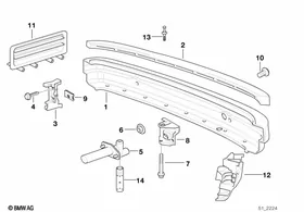 Carrier, rear — BMW E36 factory diagram