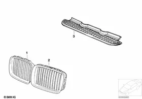exterior trim / grille — BMW E36 factory diagram