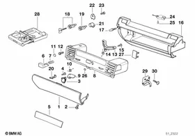 Glove box — BMW E36 factory diagram