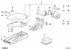Armrest front — BMW E36 factory diagram