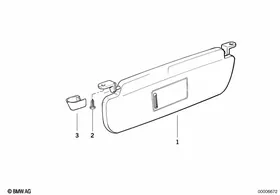Sun visors — BMW E36 factory diagram