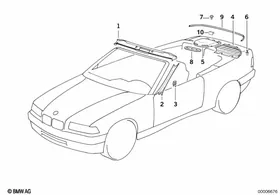Interior body trim panel — BMW E36 factory diagram