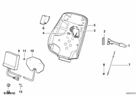 Front seat unlocking — BMW E36 factory diagram