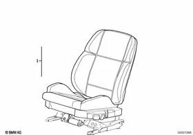 Seat, front, complete seat — BMW E36 factory diagram
