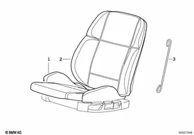 Seat, front, cushion &cover, sports seat — BMW E36 factory diagram