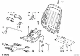BMW sports seat frame electrical — BMW E36 factory diagram