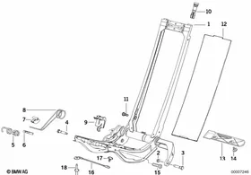 Front seat backrest frame — BMW E36 factory diagram