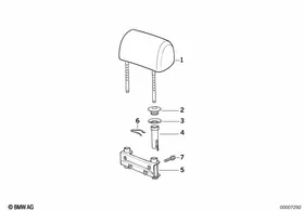 Rear seat head restraint — BMW E36 factory diagram