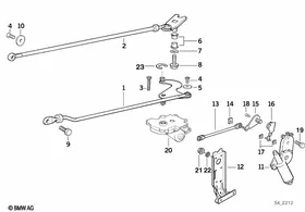 Electrical folding top — BMW E36 factory diagram