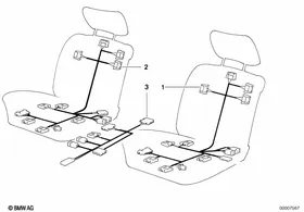 Wiring electr. seat adjustment front — BMW E36 factory diagram