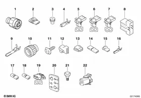 Various plug terminals/cable grommet — BMW E36 factory diagram