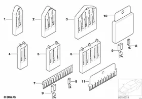 Various comb-type connectors — BMW E36 factory diagram