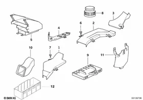 Cable covering/control unit support — BMW E36 factory diagram