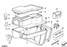 Single components for fuse box — BMW E36 factory diagram