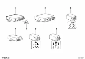 Body control units and modules — BMW E36 factory diagram