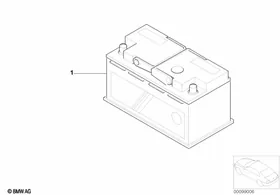 Original BMW battery, filled — BMW E36 factory diagram
