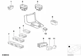 Various switches — BMW E36 factory diagram