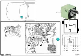 Relay, starter lock K1 — BMW E36 factory diagram