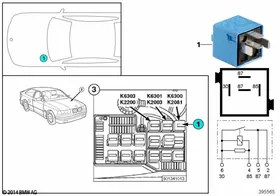 Relay DME K6300 — BMW E36 factory diagram