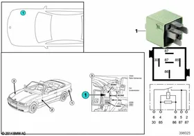 Relay, hydraulic pump K5360 — BMW E36 factory diagram