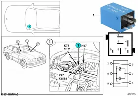 Relay, comfort K78 — BMW E36 factory diagram