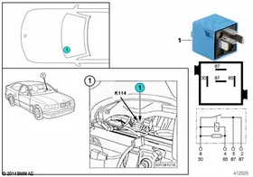 Relay, comfort K114 — BMW E36 factory diagram