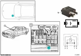 Relay, air pump K5029 — BMW E36 factory diagram