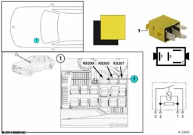 Relay, air pump K6309 — BMW E36 factory diagram