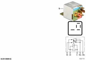 Relay, slide/tilt sunroof — BMW E36 factory diagram