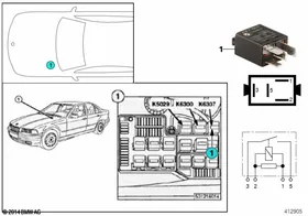Relay, starter identification K6307 — BMW E36 factory diagram
