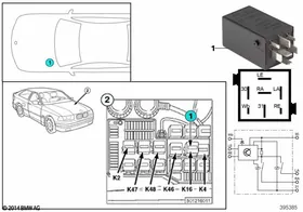 Relay, hazard-warning lights K16 — BMW E36 factory diagram