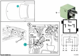 Relay, cigarette lighter, Australia K31 — BMW E36 factory diagram