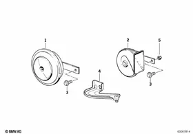 Horn — BMW E36 factory diagram