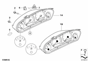 Instrument cluster — BMW E36 factory diagram