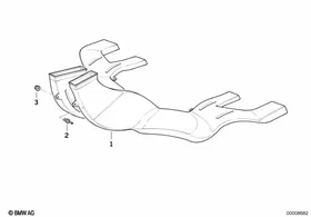 Rear heater duct — BMW E36 factory diagram