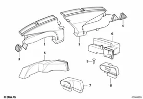 Outflow nozzles/covers — BMW E36 factory diagram