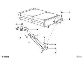 Heater radiator Behr — BMW E36 factory diagram