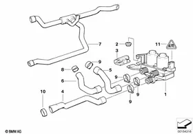 Water valve/Water hose — BMW E36 factory diagram