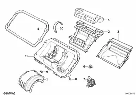 Housing parts, heater Siemens — BMW E36 factory diagram