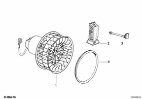 Electric parts for heater — BMW E36 factory diagram