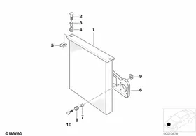 Air condit.condenser and mounting parts — BMW E36 factory diagram