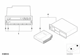 Radio BMW Professional RDS — BMW E36 factory diagram